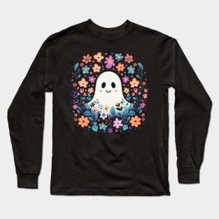 Cute retro ghost Long Sleeve T-Shirt